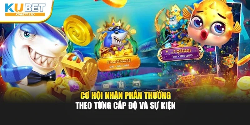 Cơ hội nhận phần thưởng theo từng cấp độ và sự kiện