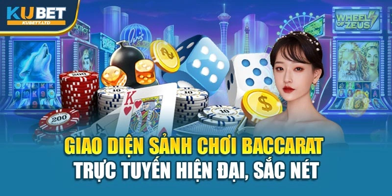 Giao diện sảnh chơi Baccarat trực tuyến hiện đại, sắc nét